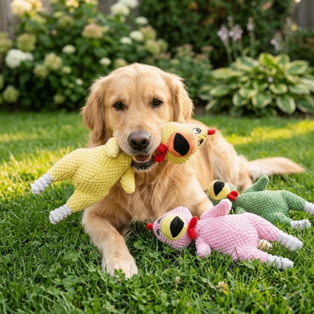 Chicken Shape Squeaky Chicken Durable Cloth Large Dog Toy Pet Supply Dog Plush Toy Boredom Relief