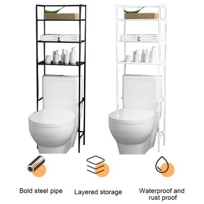Scaffale portaoggetti per il bagno, grande capacità, robusto, portante, facile da installare, multistrato, indipendente, sopra il water
