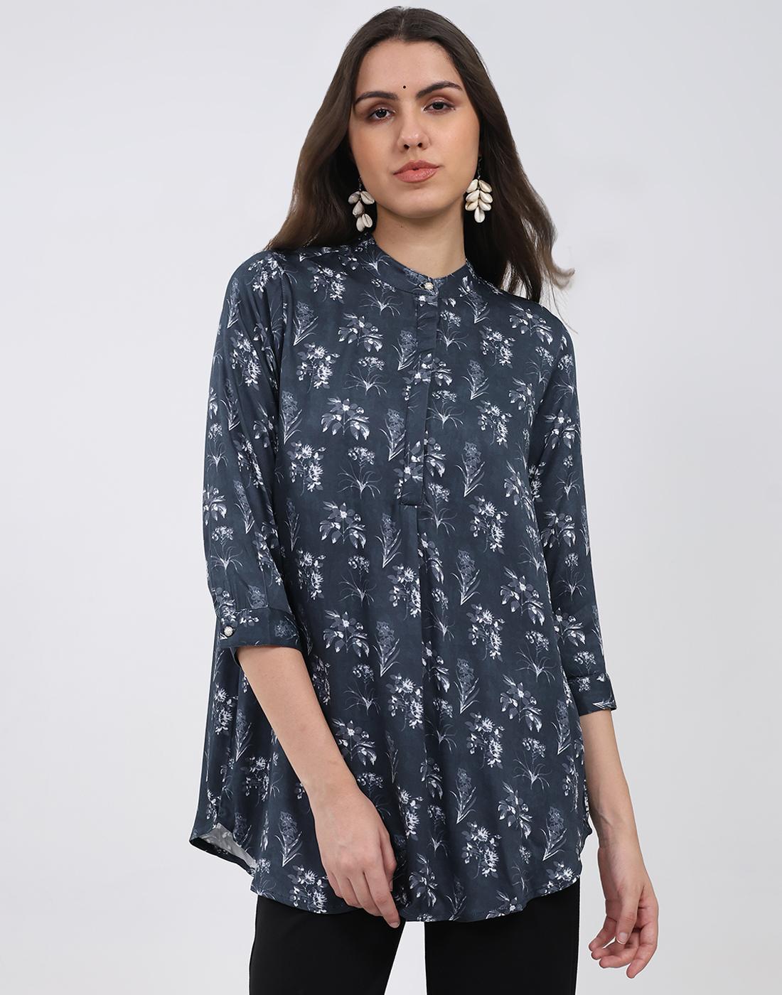 Monte Carlo Women s Round Neck 3/4 Sleeve Kurti XXL серый