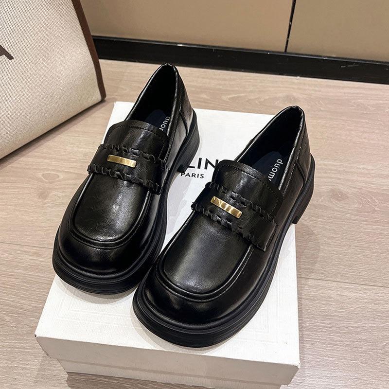 First layer cowhide small leather shoes women's autumn new women's shoes soft sole versatile single shoes