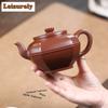 350ml Retro Yixing Purple Clay Teapots Famous Master Handmade Square Pot Raw Ore Purple Mud Tea Making Kettle Zisha Tea Set Cha