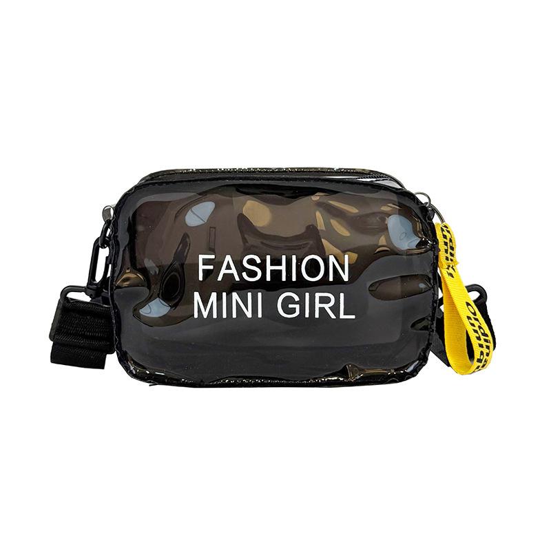 The new shoulder bag of the season, jelly transparent personalized fashion small square bag, girl ins anti-splashing messenger bag