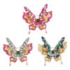 Broche Borboleta com Strass de Cristal Design de Camada Dupla Liga Metálica Alfinete de Lapela de Segurança Para Uso Diário