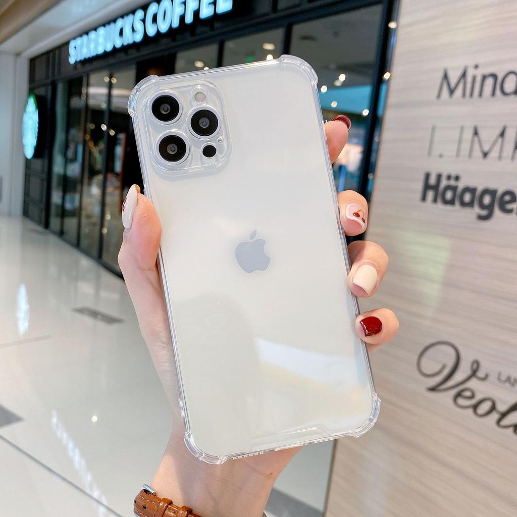 Applicable To iPhone14 Four-corner Anti-drop Fluorescent Case Creative Color Transparent Solid Color Anti-drop Mobile Phone Case Apple 15PROMAX