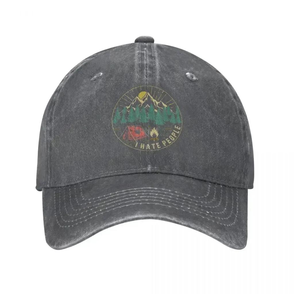 Camping Hiking I Hate People Baseball Cap Snapback Sun Hats For Men Women Humor Autism Campfire Summer Hip Hop Casquette