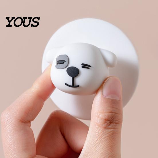 Noise Reduction Door Pad Cartoon Dog Handle Stopper, Self-Adhesive Knob Stop Wall Protector Protector, Quiet Shock Absorbent Bumper