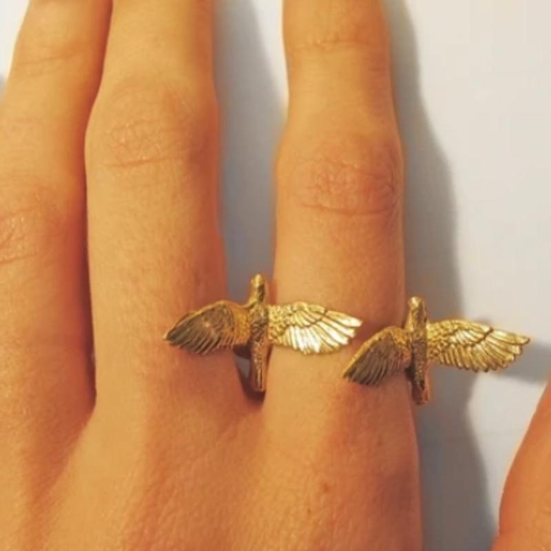 And Creative Two Bird Style Open Ring, Women'S Retro And Trendy Holiday Party Accessories, Jewelry Gifts