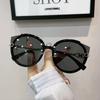 New Vintage Cat Eye Sunglasses Women Korean Metal Rimless Gradient UV400 Luxury Sun Glasses Retro Shades