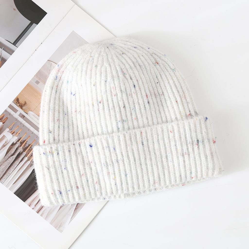 Retro knitted hat women's autumn and winter warm ear protection wool hat trendy versatile face small bag head cold hat