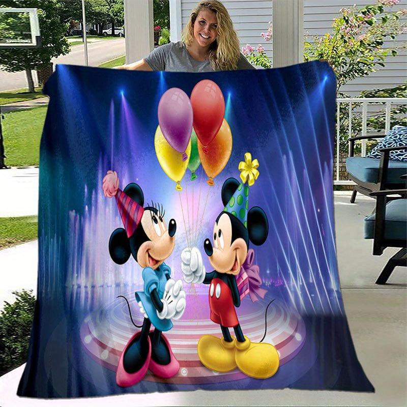 

Mickey and Minnie Throw Blanket - Soft, Lightweight & Warm for Couch, Bed, Outdoor Use - Perfect Birthday Gift 130x150cm