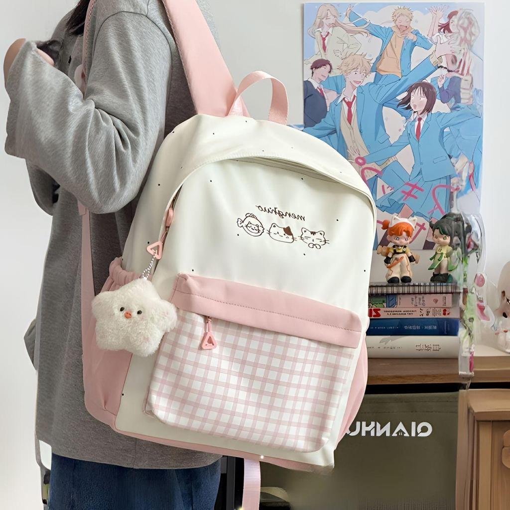 Japanese-Style Cute Backpack for Students: Lightweight, Double-Shoulder Bag for Elementary To High School Girls