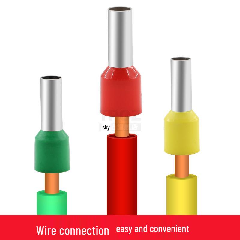 Copper Pre-insulated Tubular Pin Terminal E1508, VE1008, European Style Cold Crimp Wire Lug