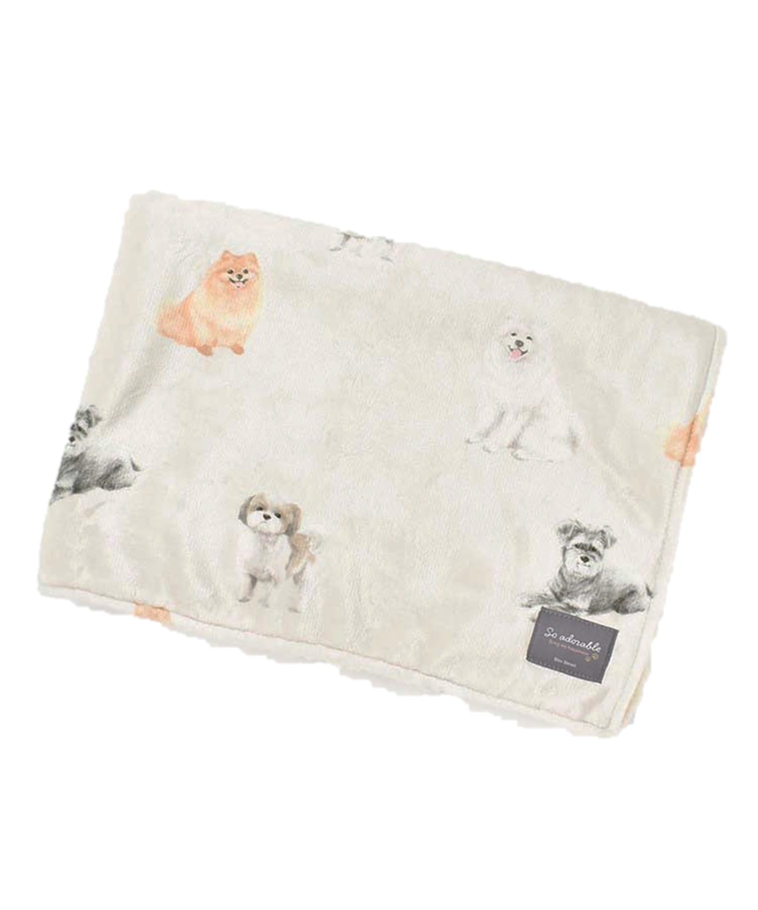 

Пушистое одеяло с принтом собак и подкладкой из боа, созданное для шнауцеров, померанских шпицев, самоедов и ши-тцу (Серый)