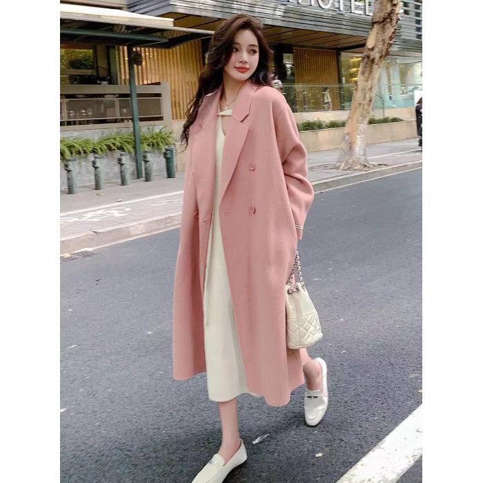 Hepburn Style Women's Mid-Length Woolen Coat - Autumn/Winter 2024