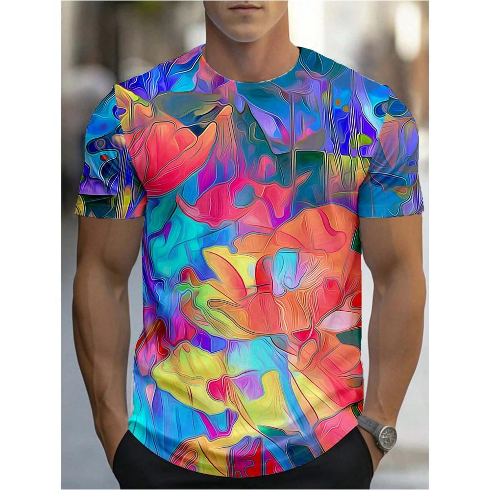 3D Digitaldruck T-Shirt Teenager Herren Kurzarm Oberteil Vielseitig Atmungsaktiv