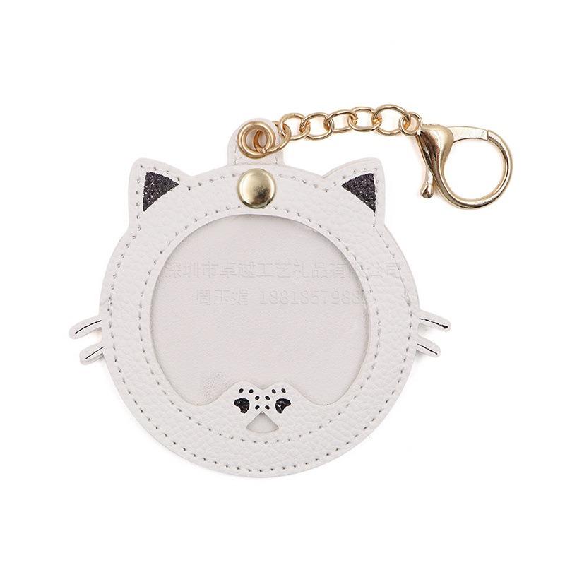 Kočičí taška s odznakem, ochranný kryt pro 58mm anime odznaky, klíčenka pro ženy, kožený přívěsek na klíče, auto, moto, přívěsek, dárek k narozeninám