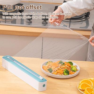 Clingfilm Dispenser with Slider Cutter 2-in-1 Plastic Wrap Tin Foil Holder for Kitchen Innovative Cling Film Cutter And Dispenser for Home Restaurant
