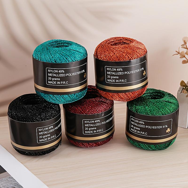120m PET Vielseitiges Gold Silber Flexibles Metallicgarn Funkelnd Handgewebt Glänzend 2mm Langlebig Glänzendes Garn Handwerksqualität