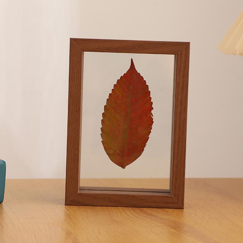 Transparent Double-Sided Glass Photo Frame for Dried Flowers and Leaves