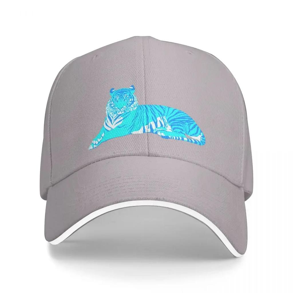 Turquoise Irritated Tiger Baseball Cap Sunhat Rugby Luxury Hat Caps For Women Men's