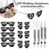 12-100 Pcs Wedding Personalized Sunglasses Bulk Custom Sunglasses with Paint Pens for Adult DIY Birthday Wedding Party Favors 5