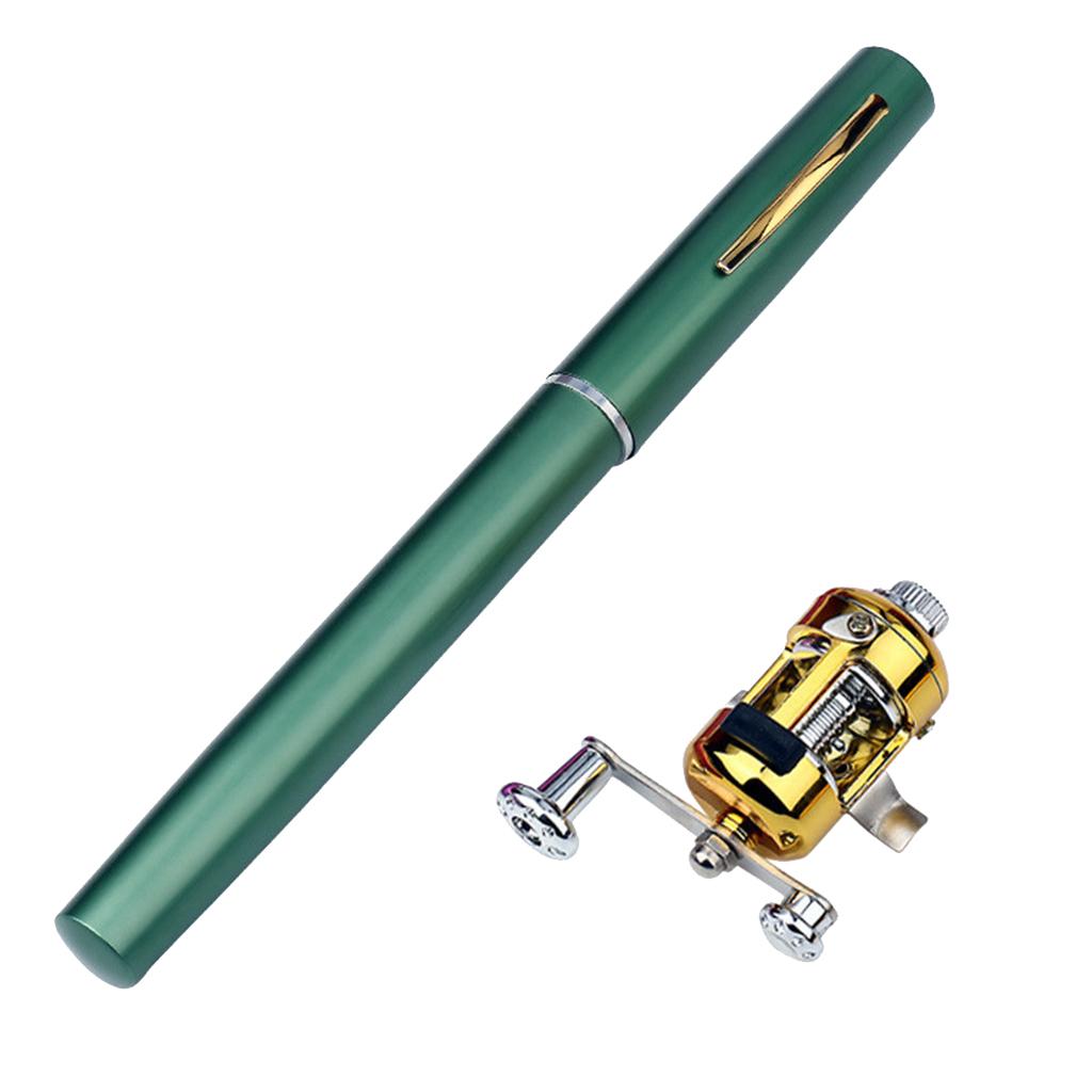 Pocket Telescopic Fishing Tackle Rod Aluminum Alloy Fiberglass Pole Reel