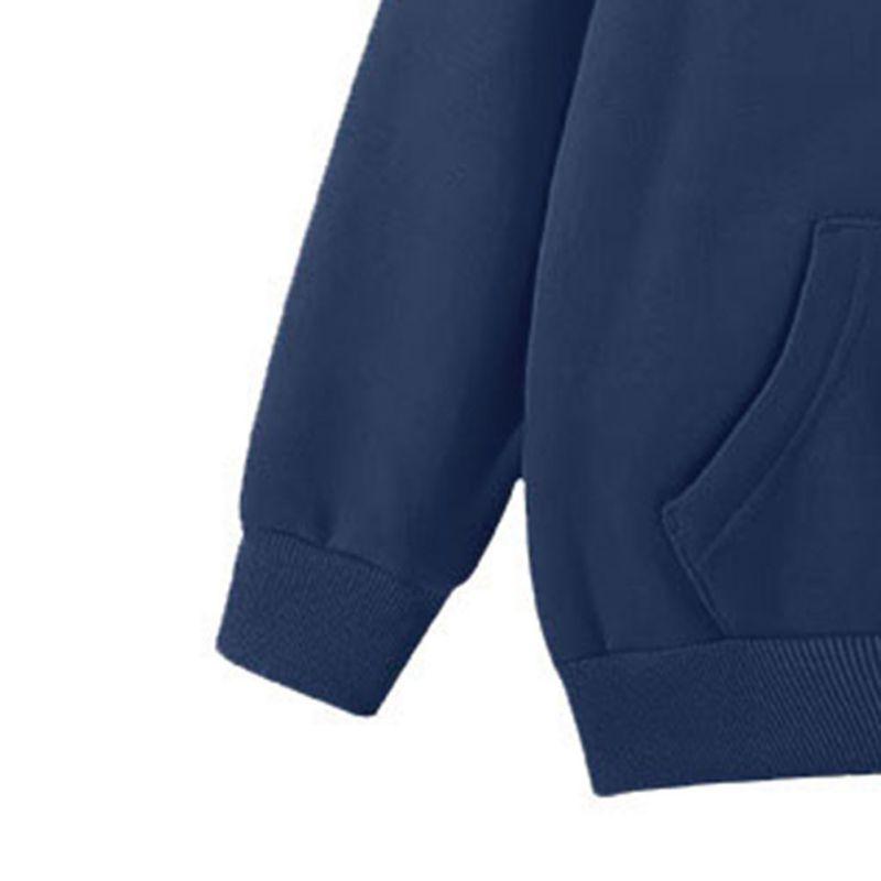 4-14 Years Kids Solid Color Hooded Pullover Long Sleeve Coat