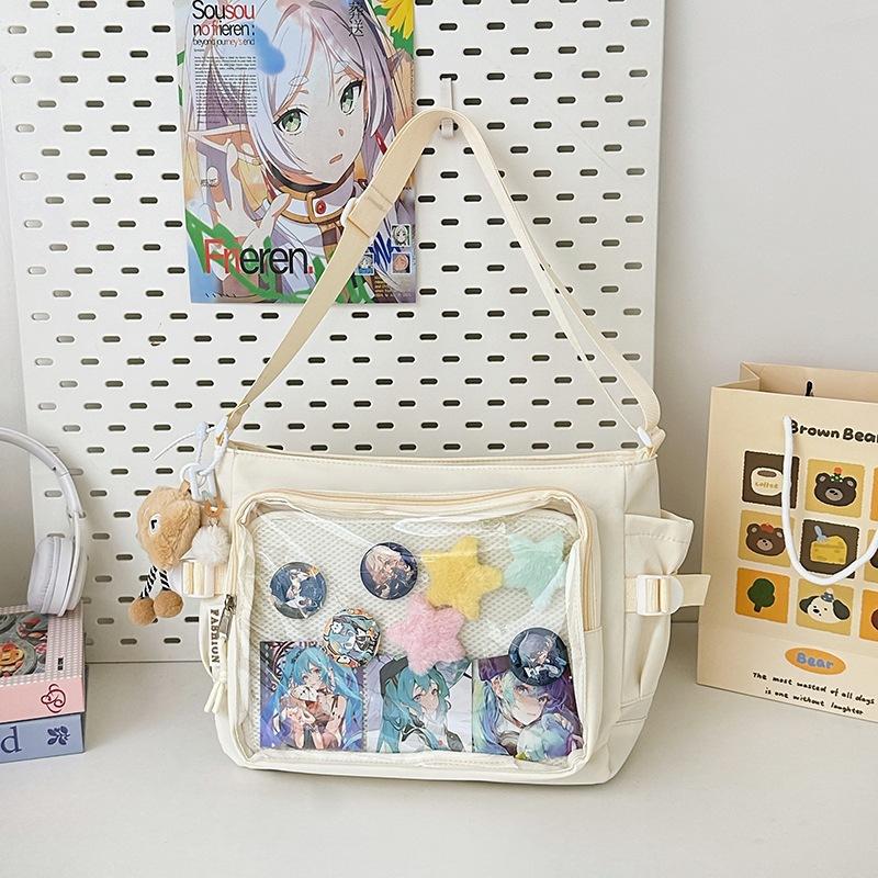 Women's High-capacity Mailman Bag Versatile Simple Transparent Shoulder Bag Messenger Bag Student Class Crossbody Bag Daily Commuting Bag Tote Bag