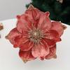 1 Stück Künstliche Weihnachtsstern Weihnachtsmagnolienblüten mit Stielen Glitzernde Kunstblumen für Weihnachten, Hochzeit & Feiertagsdekoration