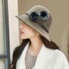 Imitation Fur Topper Hat Solid Color Woolen Bucket Hat Fashion Fisherman Hat  Church