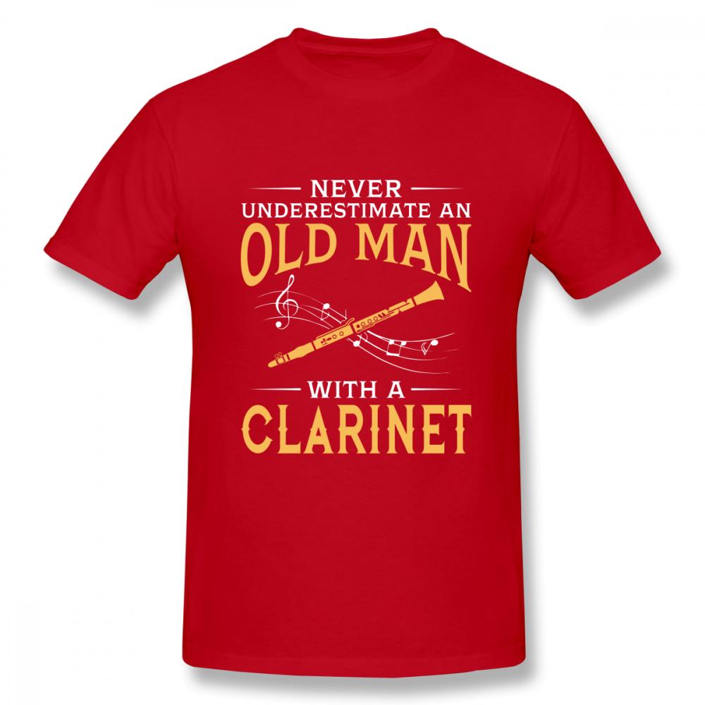 Never Underestimate An Old Unisex With A Clarinet T Shirt Boy Round Neck Tshirt 3d Print Tees Guys Punk Designer Streetwear