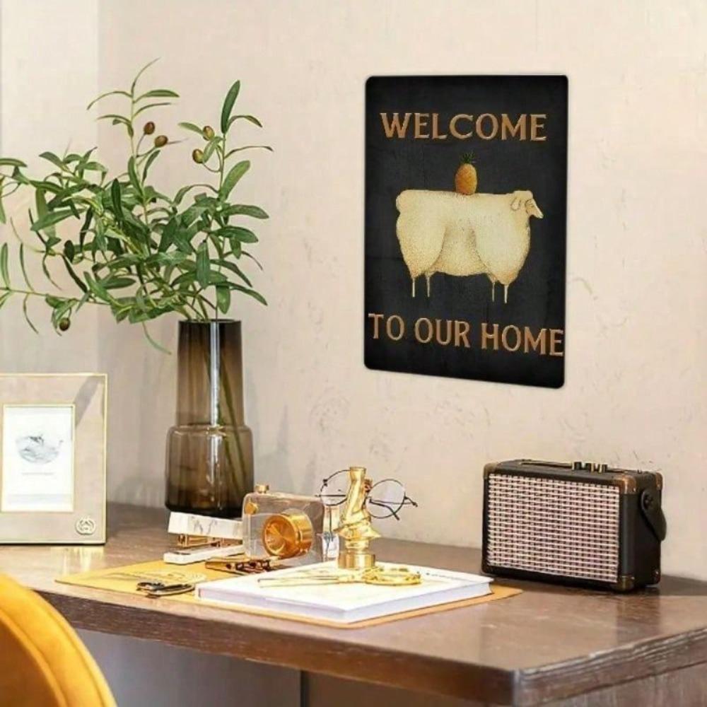 Metal Welcome Sign 12x8 Inch Wall Decor for Home Garden Outdoor Indoor
