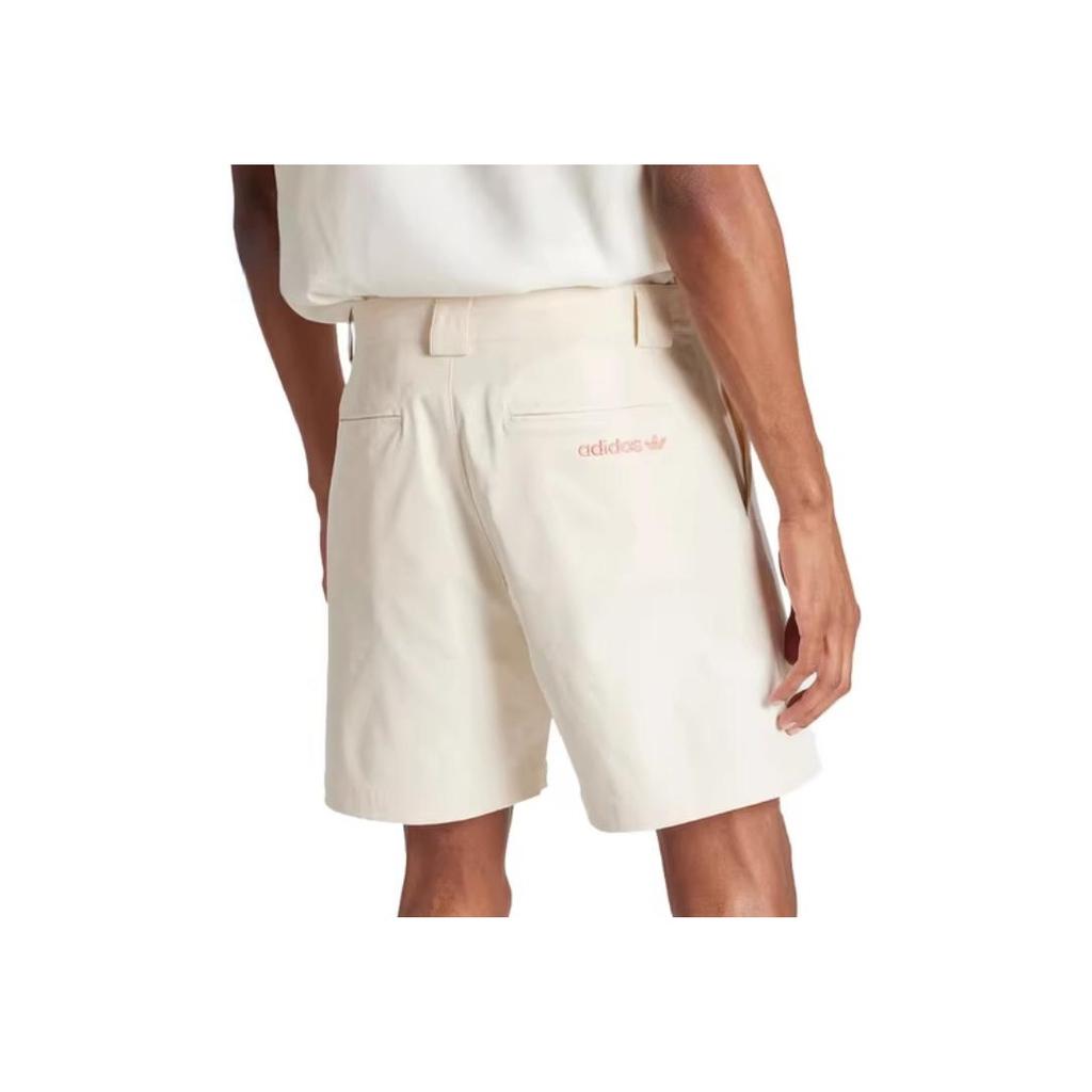 Adidas Originals Solid Color Button Blend Twill Casual Shorts Men Shorts White IU0211
