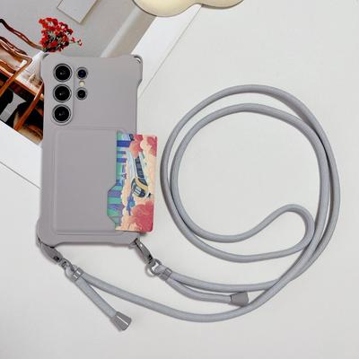 Moda Kart Tutucu Yuvası Çapraz Askılı Kılıflar Samsung S24 S23 S22 Ultra S23FE A15 A54 A34 A14 A53 / iPhone 15Pro Max Yumuşak Silikon Cüzdan Kılıfı