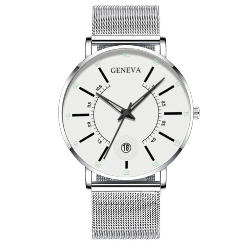 Fashion Business Watch Web Strap Men's Watch Stainless Steel watch Quartz watch New creative calendar watch