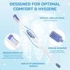 Toothbrush Medium with Tongue Scraper Medium Toothbrushes for Adults Ergonomic Handle Family Sharing Kit Assorted Colors 12 Pac