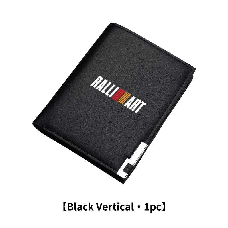 Men Leather Zipper Wallet Coin Pocket Vintage Big Capacity Male Short Money Purse For Mitsubishi Outlander Lancer Eclipse Mirage