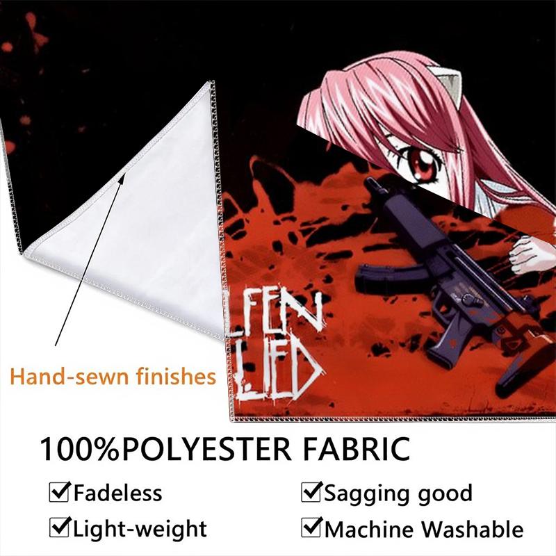 Elfen Lied Anime Wall Tapestry Aesthetic Wall Hanging Printed Fabric Blanket Decorative Tapestries for Bedroom Living Room Home Decor