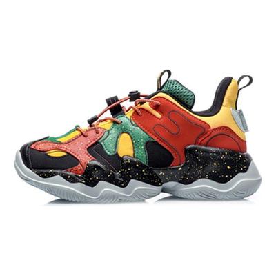 Li Ning Youth  Childrens Reignite Comfortable Versatile Durable Breathable Casual Shoes Kids Casual Shoes Red Green Yellow YKCQ152-7