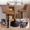 Set of Two Faux Leather Retro Bar Stools - Orange