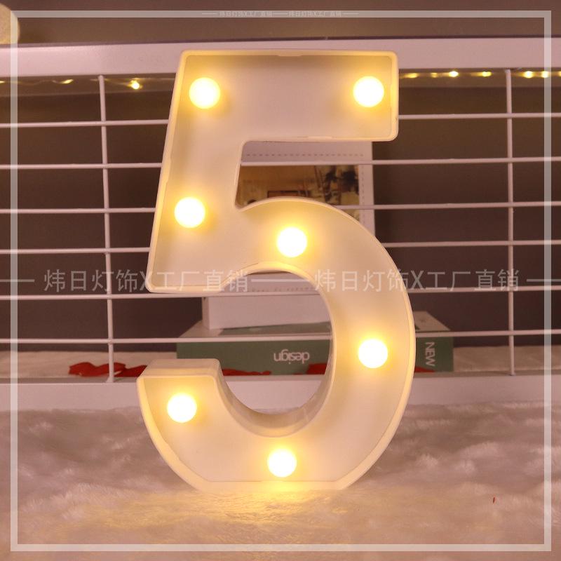 16cm Letters with Led Warm Light  Alphabet Letter Number Night Light Home Christmas Letters Birthday Party Supplies Decoration
