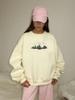 Women's Crew Neck Long Sleeve Sweatshirt Loose Fit Casual Top Mountain Graphic Print Pullover