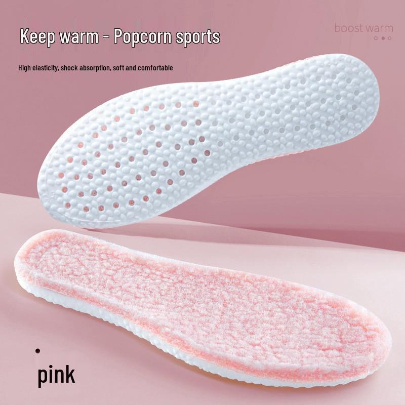 PU Winter Step-On-Comfort: Men's & Women's Velvet-Lined Wool Insole with Sweat-Absorbing Mugwort and Sports Shock Absorption