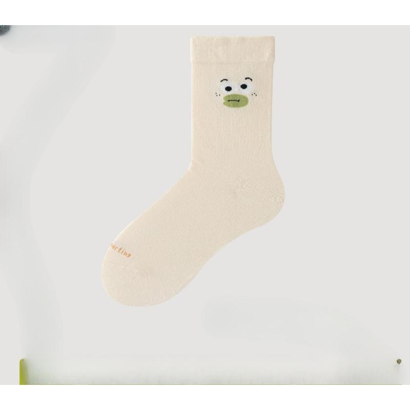 Lustige und niedliche Socken für Mädchen im Frühling und Herbst, dünn und süß mit Ausdruck, mittelhohe Socken, trendige Plüschsocken, lockere Socken