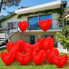 Jetec 12 Pcs Giant Valentine's Day Inflatable Heart Blow up Outdoor Decorations Include 6 Pcs 24'' and 6 Pcs 16'' PVC Valentines Outdoor Heart