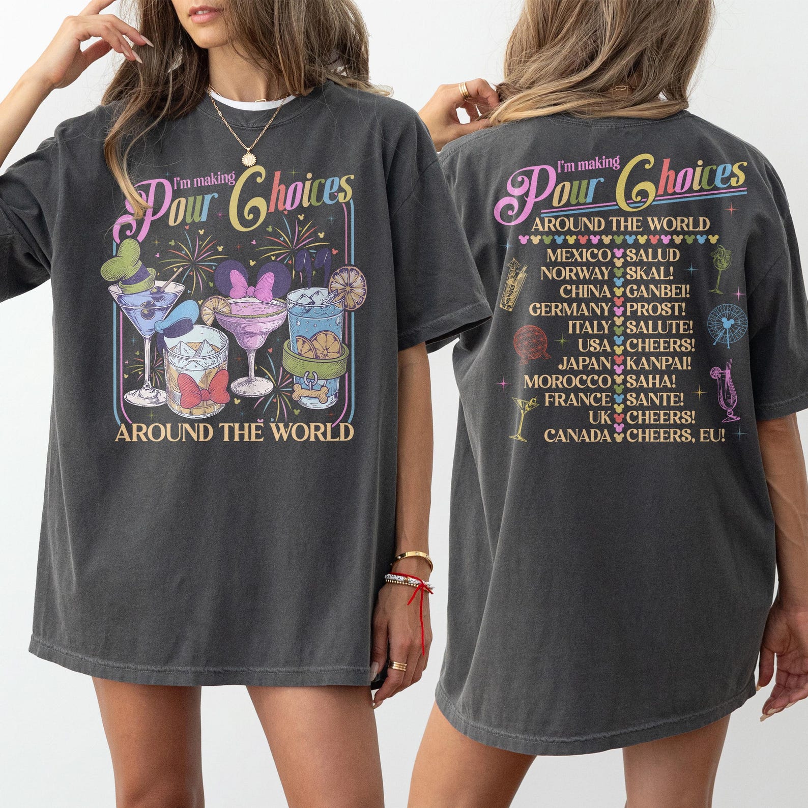 Retro I m Making Pour Choices Around The World Shirt, Epcot Drinking Shirt, Disney Epcot Shirt, Epcot World Tour Shirt, Disney Family Shirts S