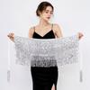 Adjustable Tie Waist Belly Dance Hip Scarf Three Layer Glitter Skirt  for Festival/Vacation