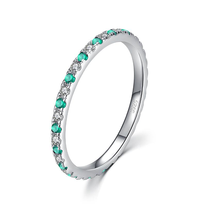 Modian Rainbow CZ Finger Rings for Women Stackable Slim 4 Wedding Engagement Band 925 Silver Fine Jewelry