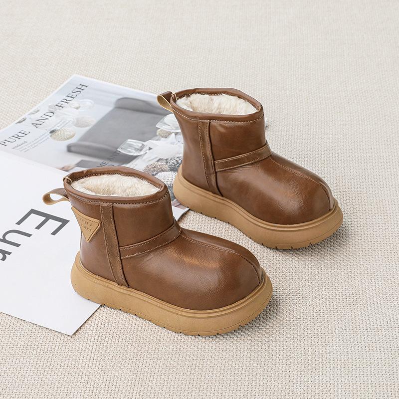 Children's snow boots fur integrated new Kapibara waterproof and non-slip girls cotton shoes boys thickened snow cotton