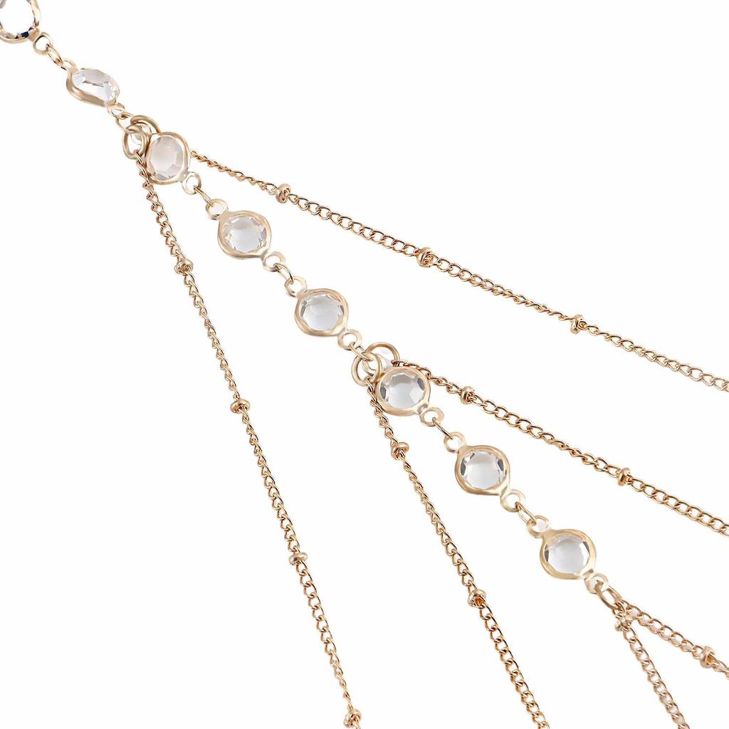 Women's Thigh Chain Trendy Multi-layer Beads Crystal Leg Chain Summer Stretch Body Jewelry For Beach Bikini